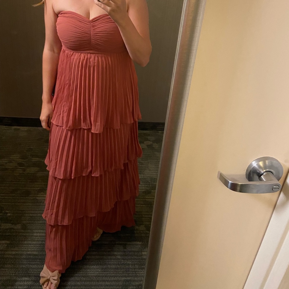 Lulus Seriously Sensational Strapless Tiered Maxi Dress